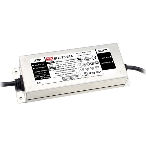 Mean Well ELG-75-24AB-3Y LED-Treiber Konstantspannung 75.6 W 1.57 - 3.15 A 21.6 - 26.4 V/DC 3 in 1