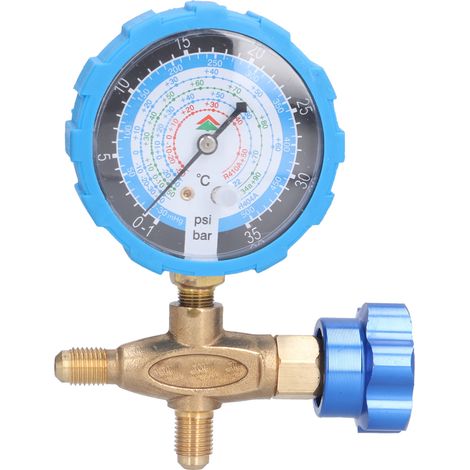 Manomètre de diagnostic réfrigérant 1 voie pour climatisation, compatible R410A R22 R134a R404A, jauge de pression compacte (1/5)