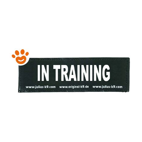 Etichette per imbracatura Julius K9 IN TRAINING L Bianco Nero