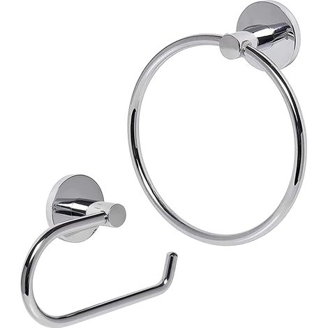 Lot de 2 PorteRouleaux de Papier Toilette en Acier Inoxydable  Résistant à l'Eau, Design Argenté pour Salle de Bain