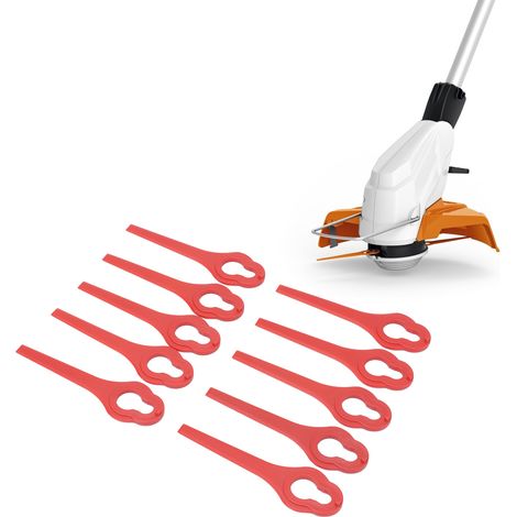100 Stück pro Los. Neues, extra breites L95-Ersatzmesser für Rasenmäher, kompatibel mit dem Stihl Polycut 2-2 Freischneider. (1/5)