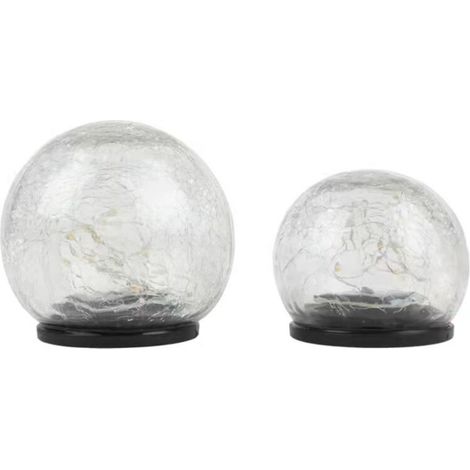 Set aus Solar-Gartenkugelleuchten aus Glas, warmweiße Solarlampe (1/4)