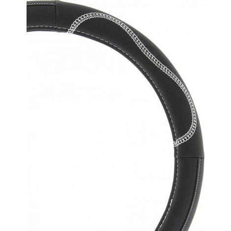Couvre volant noir surpiqure blanche - 37-39cm (1/2)