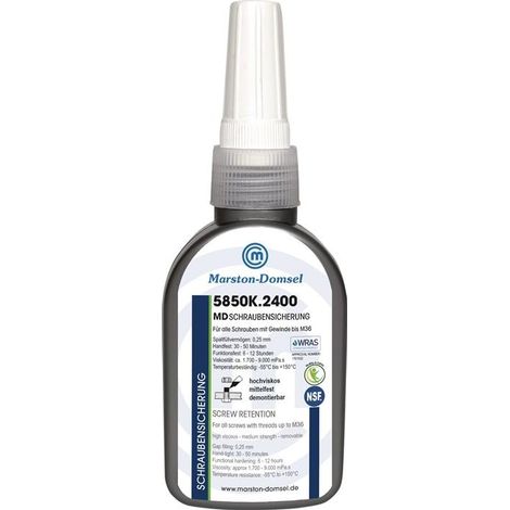 MARSTON Schraubensicherung MD-5850K.2400 50 gmittelfest hochviskos blau NSF S6 Flasche (1/4)