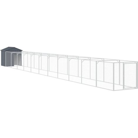Niche pour chien avec toit acier galvanisé anthracite