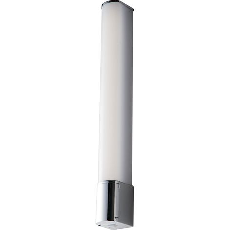 "Applique da bagno LED BLASTER in metallo cromato con presa Schuko"