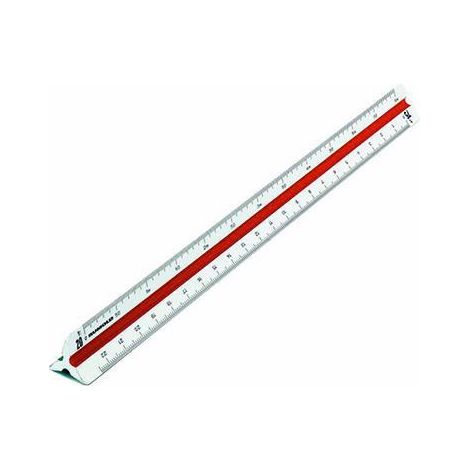 Dreikantmaßstab 160 30cm Ingenieur DIN: 1:2,5 1:5 1:10 1:20 1:50 1:100 Kunststoff weiß (1/4)