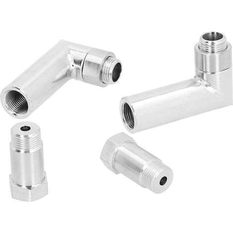 Kit de 6 rallonges d'angle à 90° pour sonde lambda M18x1,5 (1,8 pouce) avec adaptateur et entretoise pour fixer le voyant moteur. (1/5)