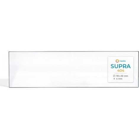 Vitre Supra 404 - Verre Rectangle pour poêle à bois - 110 x 30 mm (L1 x H1) - 4 mm