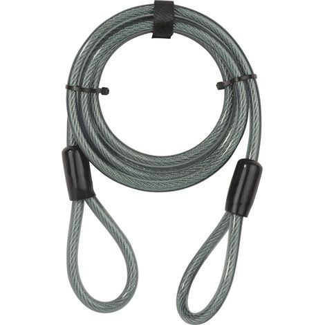 1 Câble Antivol, Spirale Acier Tressé, 2 Boucles, Longueur 2,2m, Diamètre 10mm, Pour Vélo Et VTT (1/5)