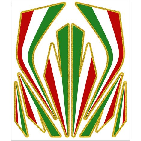 Adesivi Componibili Set Fregi Tricolore Italia, Medio (1/4)