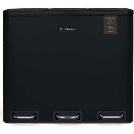 Les Collectors n°988 poubelle de tri pédale 2x30L noir mat (1/5)
