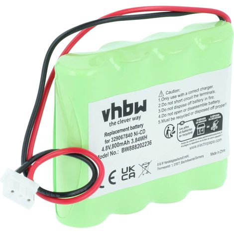 vhbw Battery compatible with Schneider Exiway EasyLED Escape Route, Emergency Light (800 mAh, 4.8 V, NiCd)