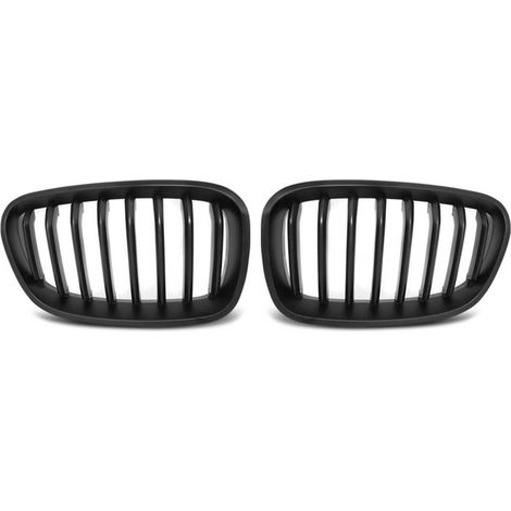 Paire grilles calandre BMW serie 1 F20/F21 de 2011 a 12/2014 Noir mat-27318120 (1/4)
