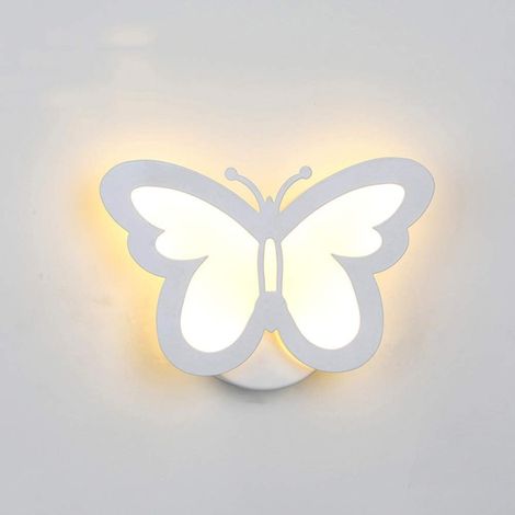 Lampe murale moderne à LED, éclairage créatif du mur du papillon 12 W pour le blanc chaud de la décoration du hall de la salle de (1/5)