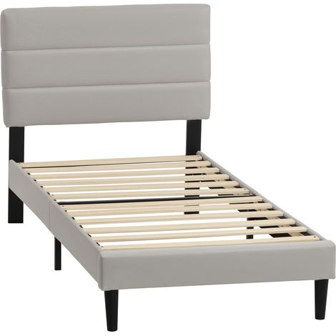 Vandura Single Ottoman Storage Upholstered 97 cm Linen Bed Frame with Headboard, Beige (1/5)
