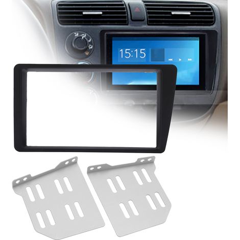 Cadre Radio 2 Din pour Honda Civic 2001-2005, Facia de Tableau de Bord Gauche, Kit de Montage Stéréo