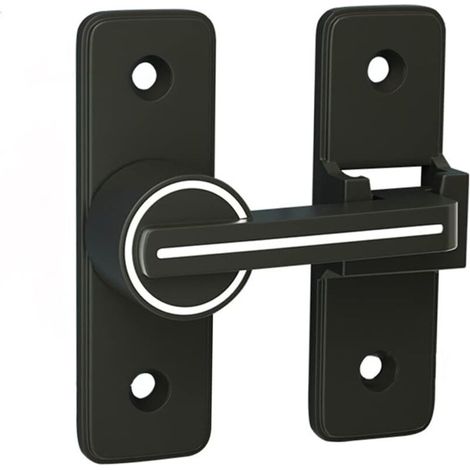 Loquet de porte coulissante lumineux, verrou de fermeture de porte en alliage de zinc, pêne dormant à boucle, verrou de porte à 180 degrés avec 4 vis pour porte et fenêtre (1/4)
