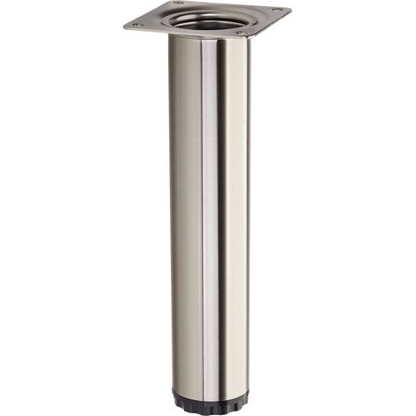 Möbelfuß BRAVO Höhe 200 mm (+ 10 mm) Ø 40 mm Edelstahloptik höhenverstellbarer Schrankfuß aus Stahl Stellfuß belastbar bis 50 kg von SOTECH