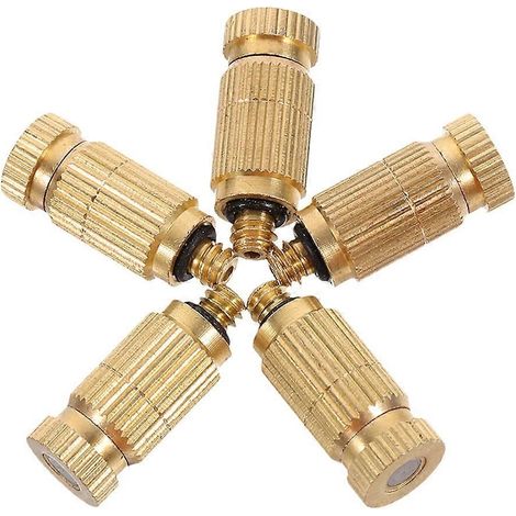 Masteelf 5pcs Brass Misting Nozzles for Outdoor Cooling Systems Misting Heads Sprayer High Pressure 3/16 inch (1/5)