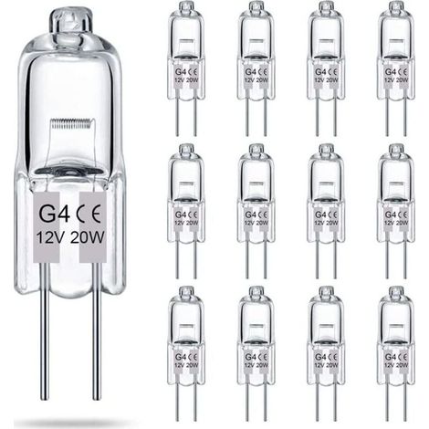 Ampoule halogène G4 12V 20W – 2700K blanc chaud – 280 lumens – Dimmable – Pour lustres et éclairages décoratifs (12 pack) - 12pack (1/5)