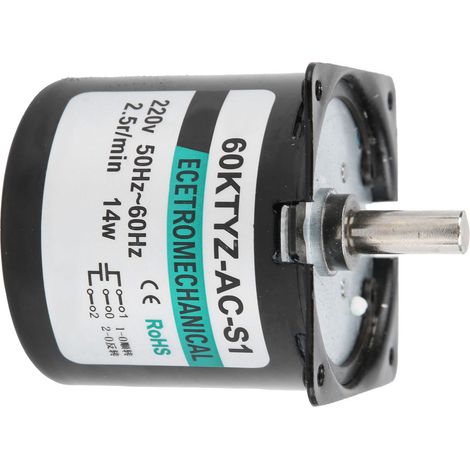 Mini moteur synchrone à courant alternatif, engrenage métallique, aimant permanent, vitesse lente, générateur DIY, 14 W, 2,5 tr/min, 220 V CA (1/5)