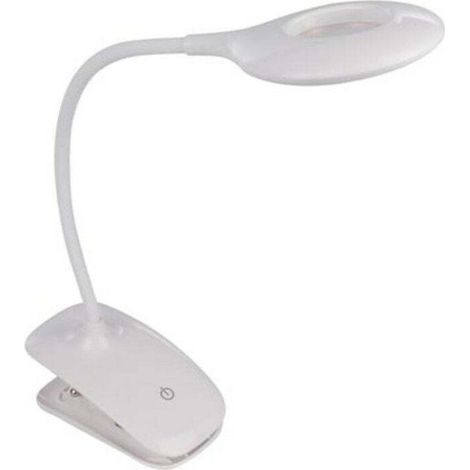 Lampe LED rechargeable avec pince/socle, col de cygne, connexion USB, interrupteur marche/arrêt et fonction de variateur, 20 LEDs, pour enfants, adultes, seniors, lecture, diamond painting, (1/5)