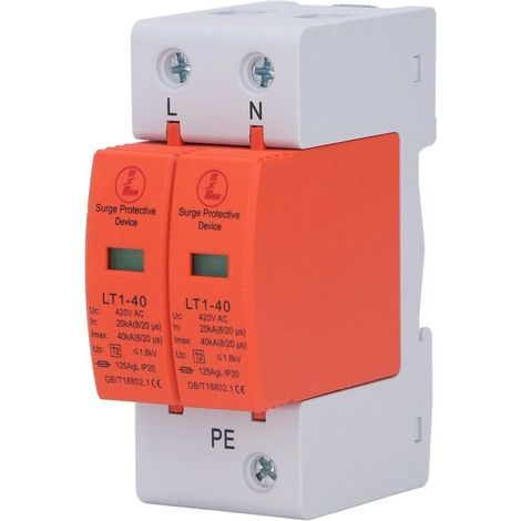 Protecteur de surtension AC 2P ignifuge 36mm Rail Installation dispositif de protection parafoudre 420V (1/5)