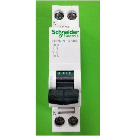 Schneider A9N21556 Disyuntor 1P+N 10A curva C iDPN N