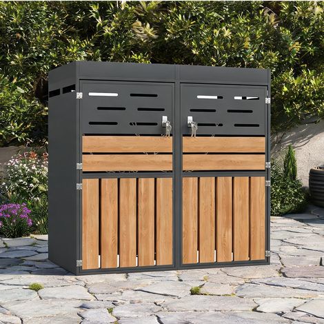 Armoire de jardin avec bac à fleurs acier galvanisé 133 x 80 x (1/5)
