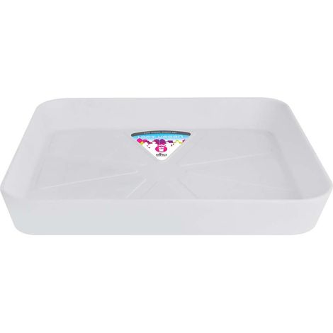 Elho Loft Urban Soucoupe Carrée 22 - Blanc - L 23 x B 22.5 x H 3 cm - extérieuraccessoires - 100% recyclé