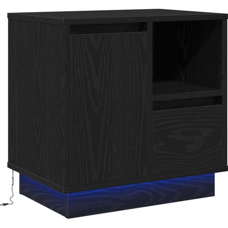 Maison Exclusive - Armadio da Notte con cassetto Rovere Nero 50 x 34,5 x 50 cm.