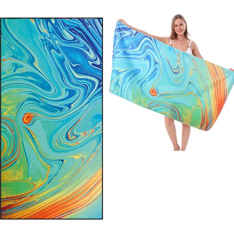 1 Serviette de plage, microfibre, séchage rapide, sans sable, 150x75cm, voyage (1/5)