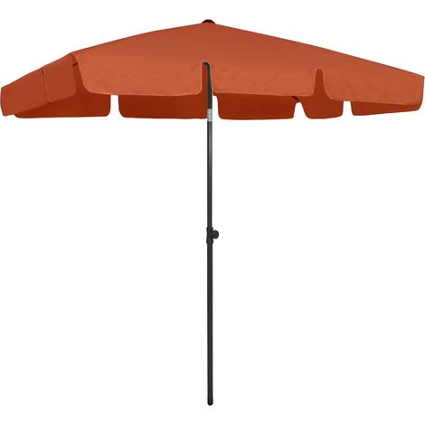 Parasol de plage - Parasol de Jardin Parasol droit Terre cuite 200x125 cm BV837993 - BonneVie (1/5)