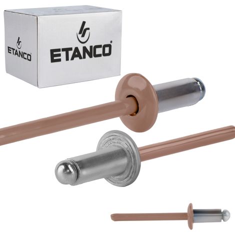 Remaches abiertos de aluminio 4,8x10 mm RAL 8004 (1/5)