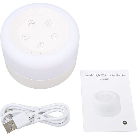 Machine à Bruit Blanc avec Veilleuse, Rechargeable USB, 10 Sons Naturels et 2 Berceuses - Aide au Sommeil pour Maison (1/5)