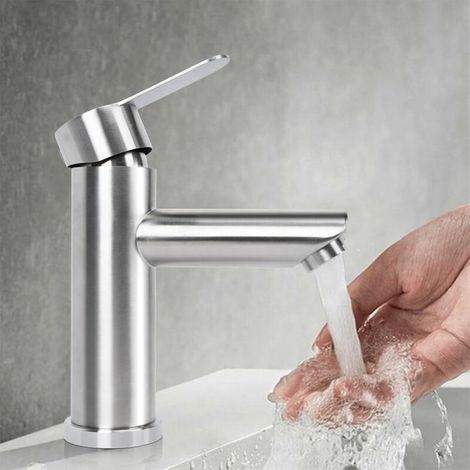 Black Bathroom Faucet, Basin Mixer Tap, Bathroom Faucet, Basin Faucet, High Stainless Steel Basin Mixer Tap, Bathroom Mixer Tap with Hot and Cold Water Control (1/4)
