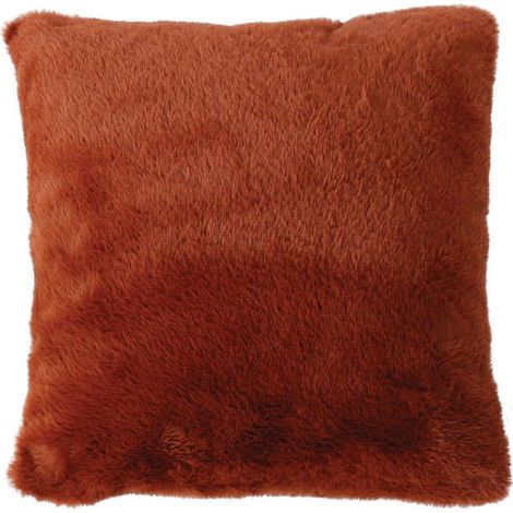 Coussin Déco Imitation Fourrure "Rabbit Pop" 40x40cm Cuivre