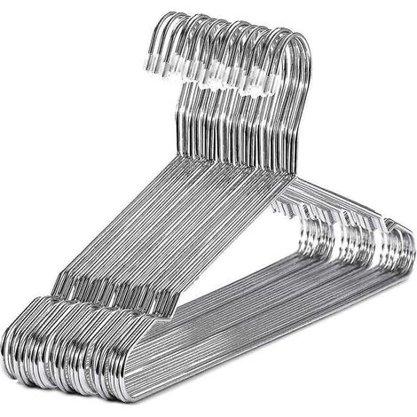 Cintre en acier inoxydable 40 cm, lot de 20, cintre standard à encoches, gain de place, 304 produit qualité (1/5)