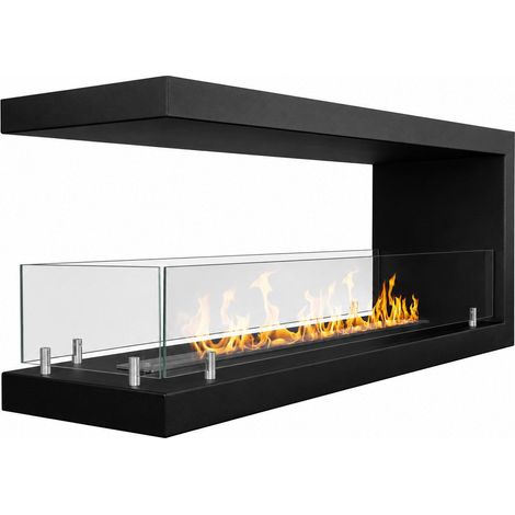 Maratea 120 - Cheminée bioéthanol encastrable à trois faces 120x50x30 cm avec brûleur en acier de 1,25 l (1/5)