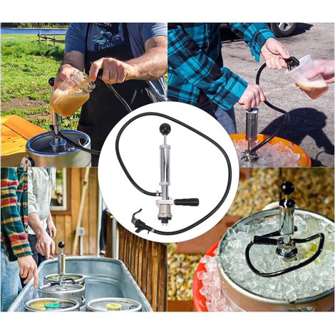 Bierfass-Luftpumpe, Bierfass-Zapfhahn, kleine manuelle Fasspumpe, 10-cm-Picknickpumpe, Bierschlauch, kleine Luftpumpe für Zapfbiere für Craft-Bier, einfache S-förmige Luftpumpe (1/5)