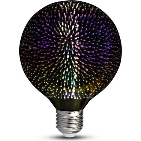 V-TAC VT-2223 Ampoule globe 3W smd E27 G125 blanc chaud 3000K verre chromé effet de lumière 3D - SKU 2706 (1/5)
