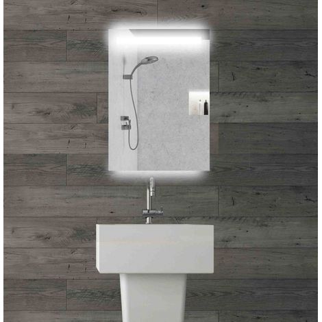 Alle Carrelage - Miroir rectangle, LED et rétroéclairage 70x50 cm - HORIZON (1/5)