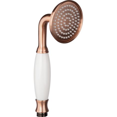 PaulGurkes Kupfer Handbrause Duschkopf Nostalgie Keramik Rote Bronze (1/2)