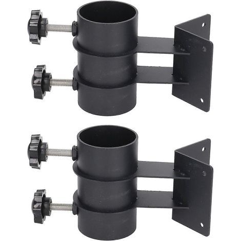 Lot de 2 supports latéraux pour parasol de terrasse, en acier, avec pince de fixation et base à clip pour terrasse, balcon ou cour extérieure.