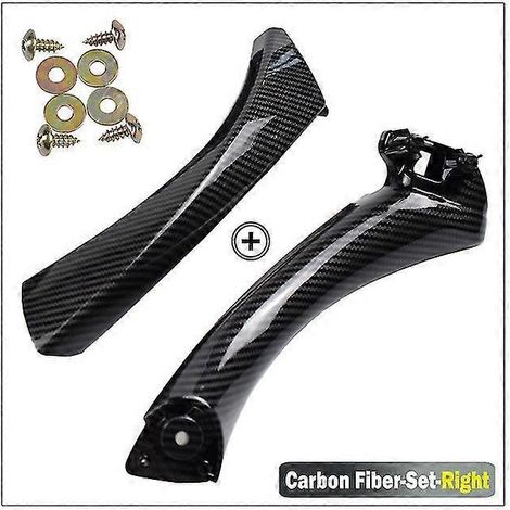 Poignée de porte intérieure droite pour BMW E90 E91 et Série 3 (berline) - Références : 51417230850, 51419150335, 51419150340 - Fibre de carbone (1/5)