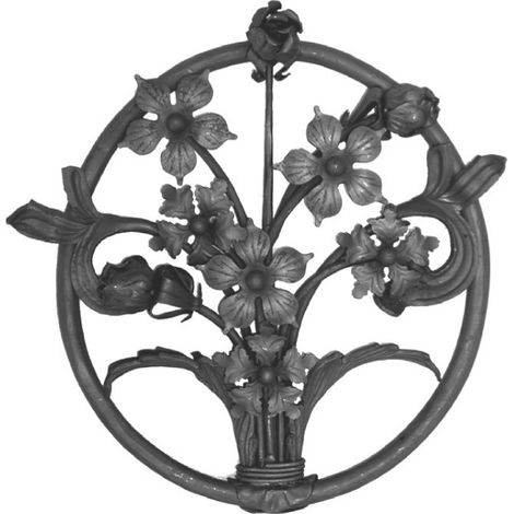Mazzo di fiori in ferro battuto martellato 410x370mm