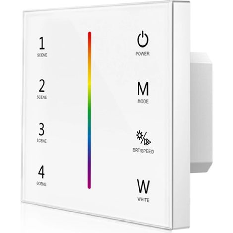 Controlador Regulador Pared Táctil para Tira LED RGBW RF RGBW