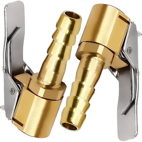 2 Pièces Embout de Gonflage,Embout Gonflage Pneu Voiture,Embout Gonfleur avec Clip,Gonflage Valve Clip Pince Connecteur Adaptateur,pour Valves de Pneu,en Laiton,8mm (1/5)