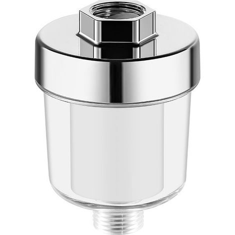 Filtre à eau de douche avec deux éléments filtrants remplaçables, efficace pour filtrer les impuretés dans l’eau, filtre pour robinets ou douche (1/5)